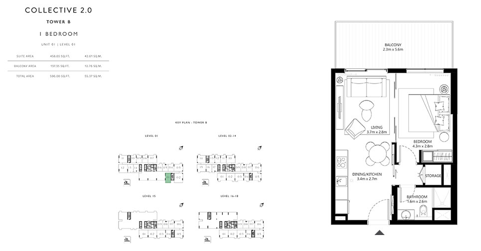 Floor Plan - Collective 2.0 Apartments by Emaar