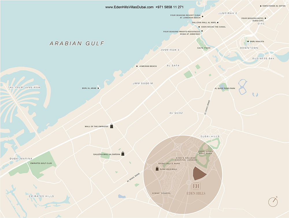 Eden hills Dubai Hills location